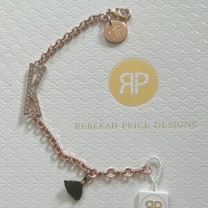 NWT - Rebekah Price Swarovski Crystal & Rose Gold Initial K Bracelet - 7.50 in.
